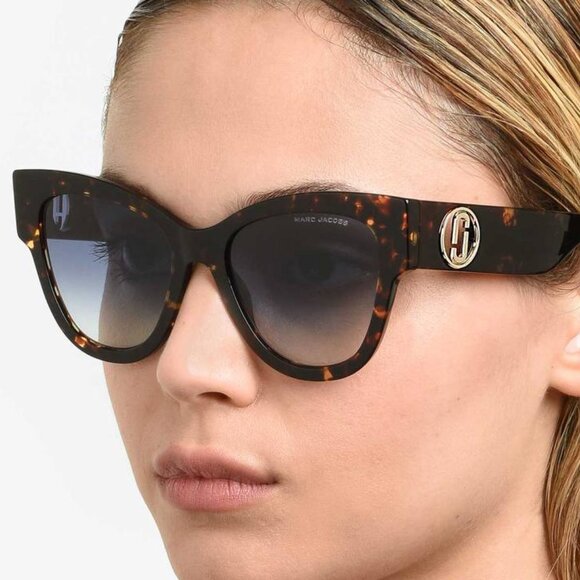 Marc Jacobs MARC 697/S 0807 FF Sunglasses Black Cat Eye Frame, Violet Lenses - Picture 3 of 10